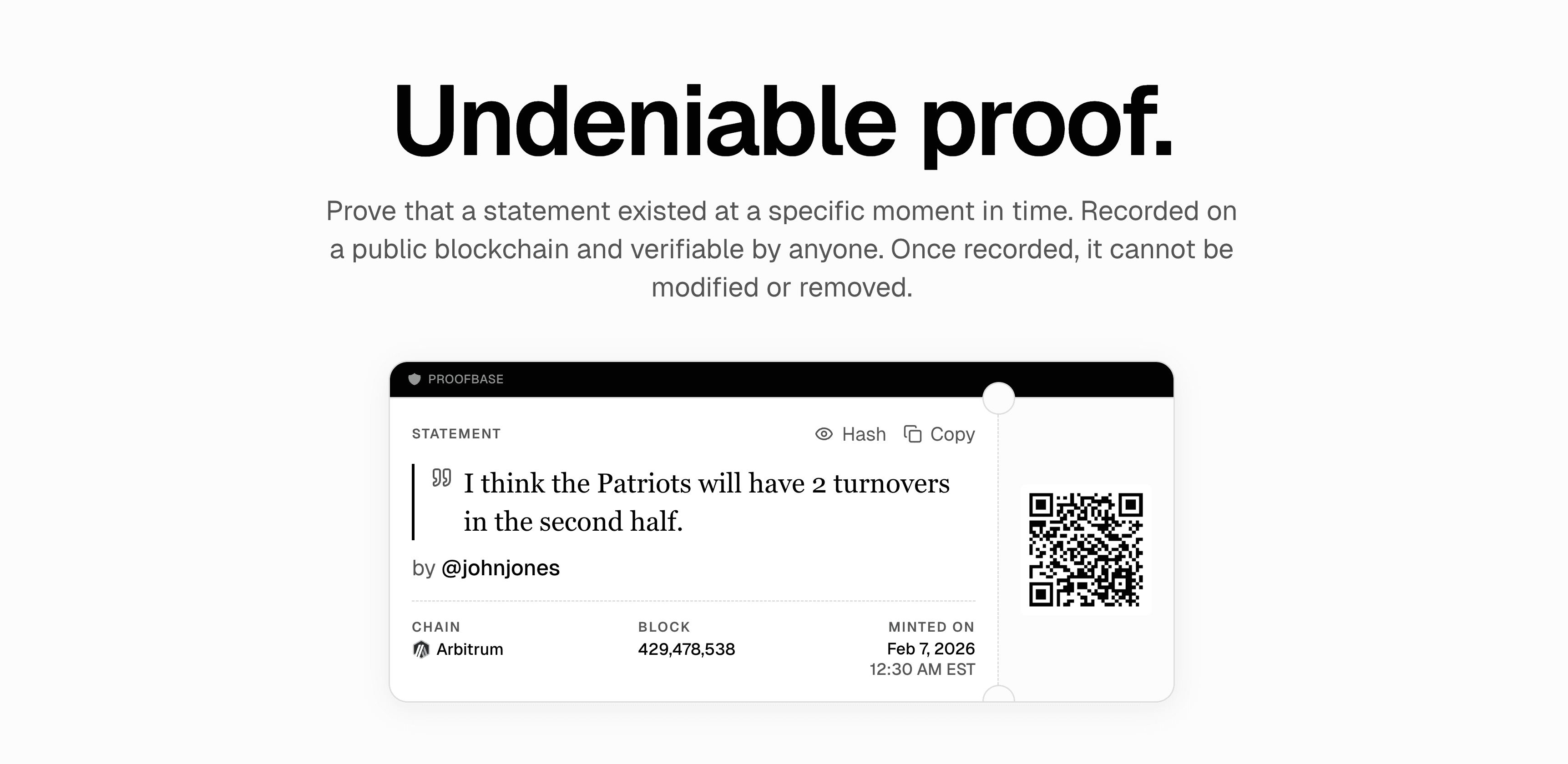 Blockchain Statement Proof